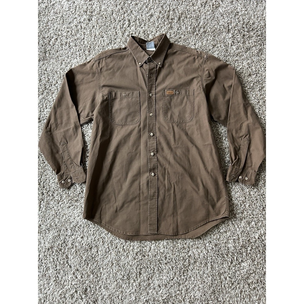 Vintage Carhartt Work Shirt Size XL Made In USA Mens 90s Rugged  Button Up